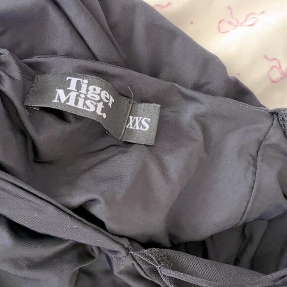 Tiger Mist Black Mesh Ruched Bodycon Mini Dress - Size XXS - Picture 4 of 4